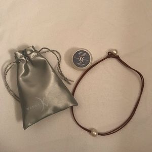 Pearl/leather necklace. Never worn